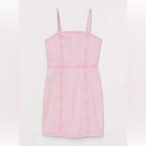 H&M bodycon pink denim dress